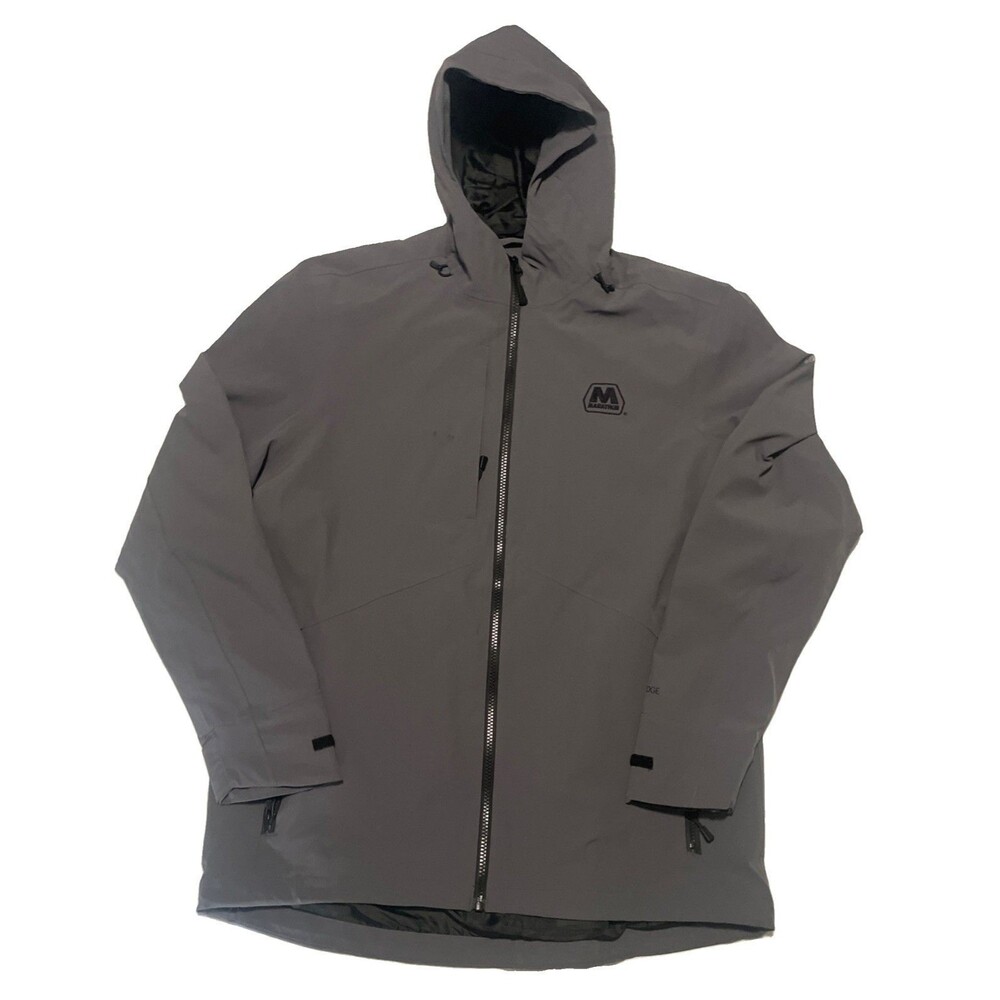Eddie Bauer Soft Shell Hooded Jacket Men’s L Gray Marathon Petroleum Logo